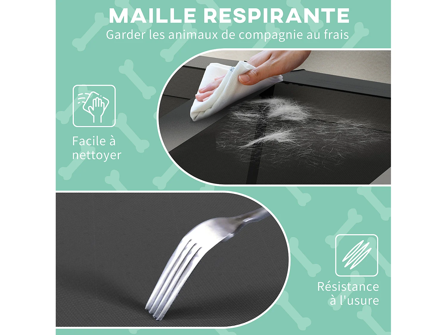 Lit chien sur pied avec voile ombrage - 106 x 76 x 94 cm - sac de transport - gris