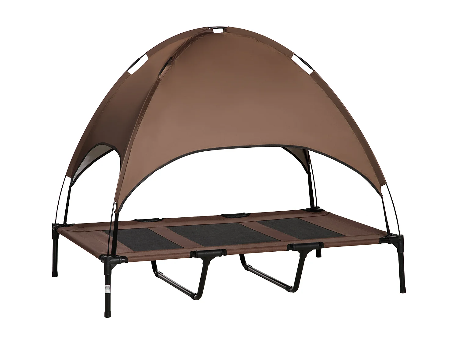 Lit pour chien chat sur pied velum anti-UV tissu Oxford micro-perforé sac transport inclus marron