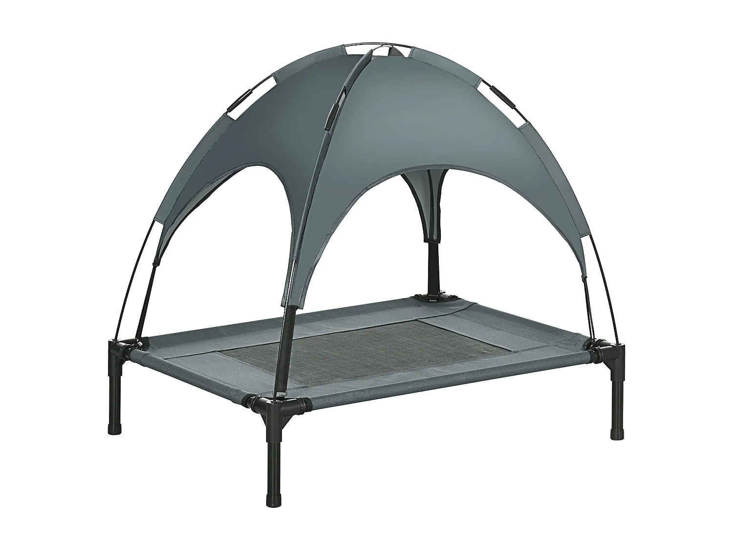 Lit pour chien chat sur pied velum anti-UV tissu Oxford micro-perforé sac transport inclus gris