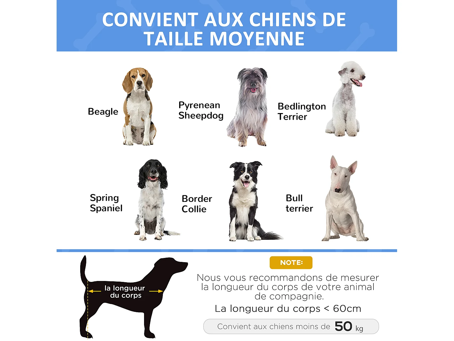 Lit surélevé pour chien appui-tête textilène micro-perforé noir