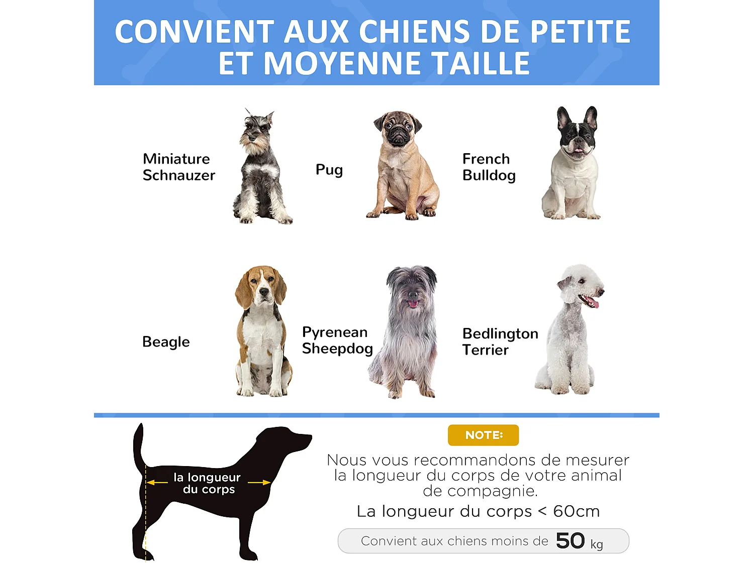 Lit surélevé pour chien appui-tête textilène micro-perforé noir