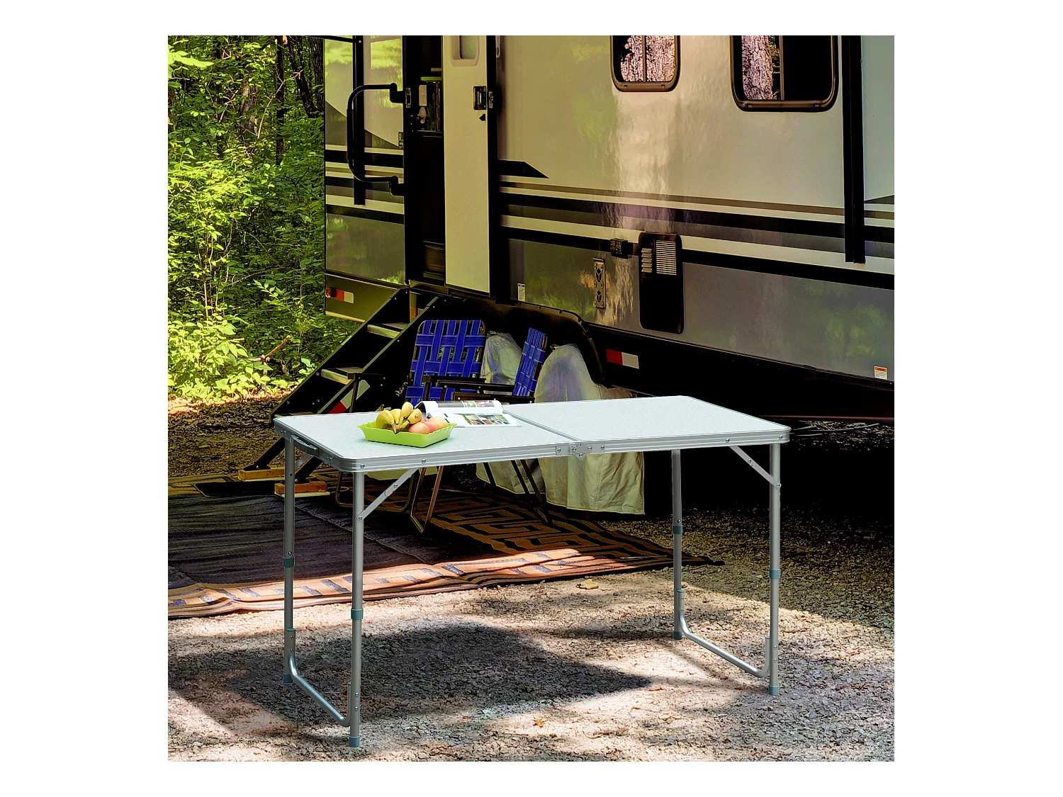 Table de camping reception pliante portable pique-nique buffet en aluminium