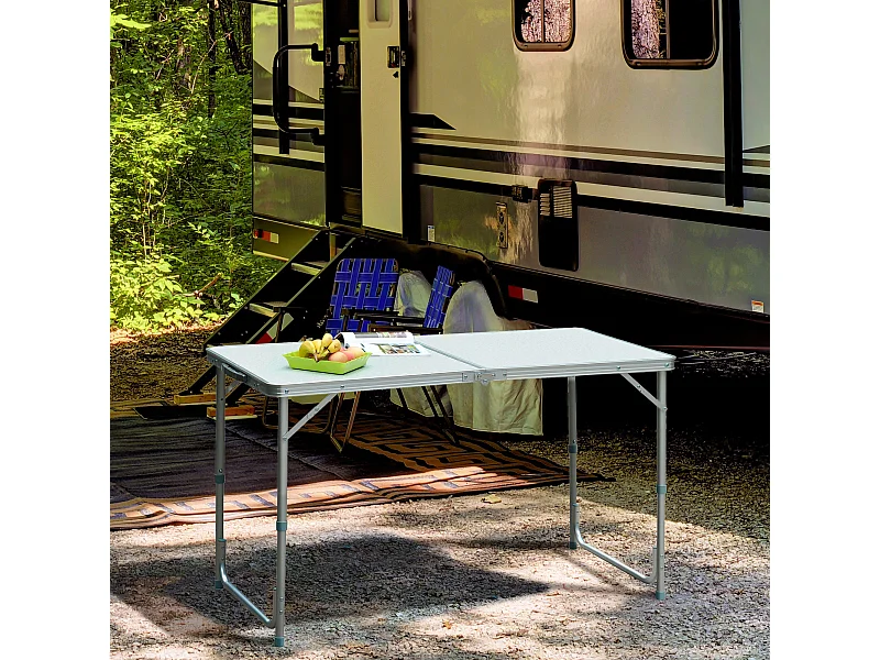 Table de camping reception pliante portable pique-nique buffet en aluminium