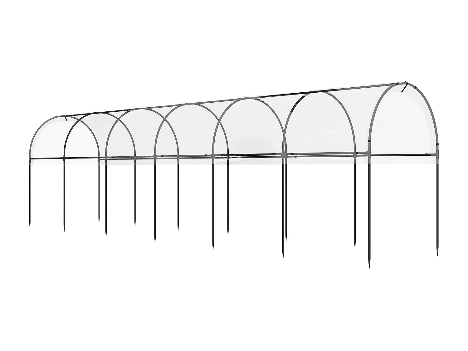 Serre de jardin serre à tomates dim. 6L x 1,23l x 1,71H m acier thermolaqué vert PE haute densité transparent