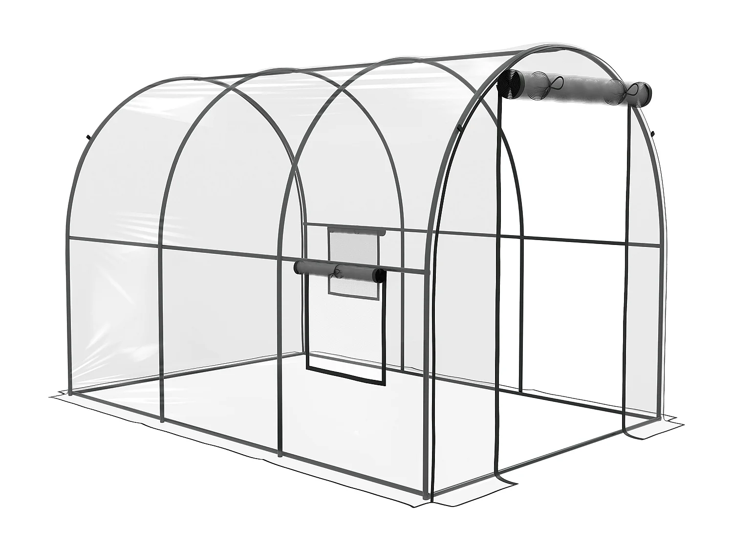 Serre tunnel serre à tomates surface sol 6 m² 3L x 2l x 2H m