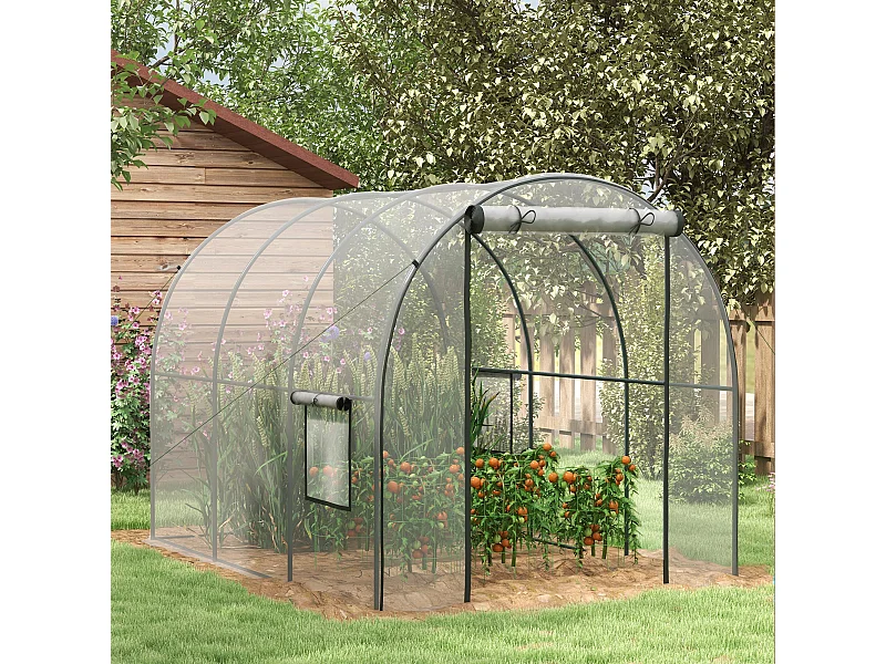 Serre tunnel serre à tomates surface sol 6 m² 3L x 2l x 2H m