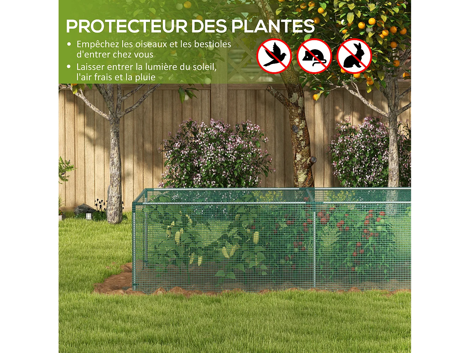 Serre de jardin serre à tomates filet protection porte HDPE vert