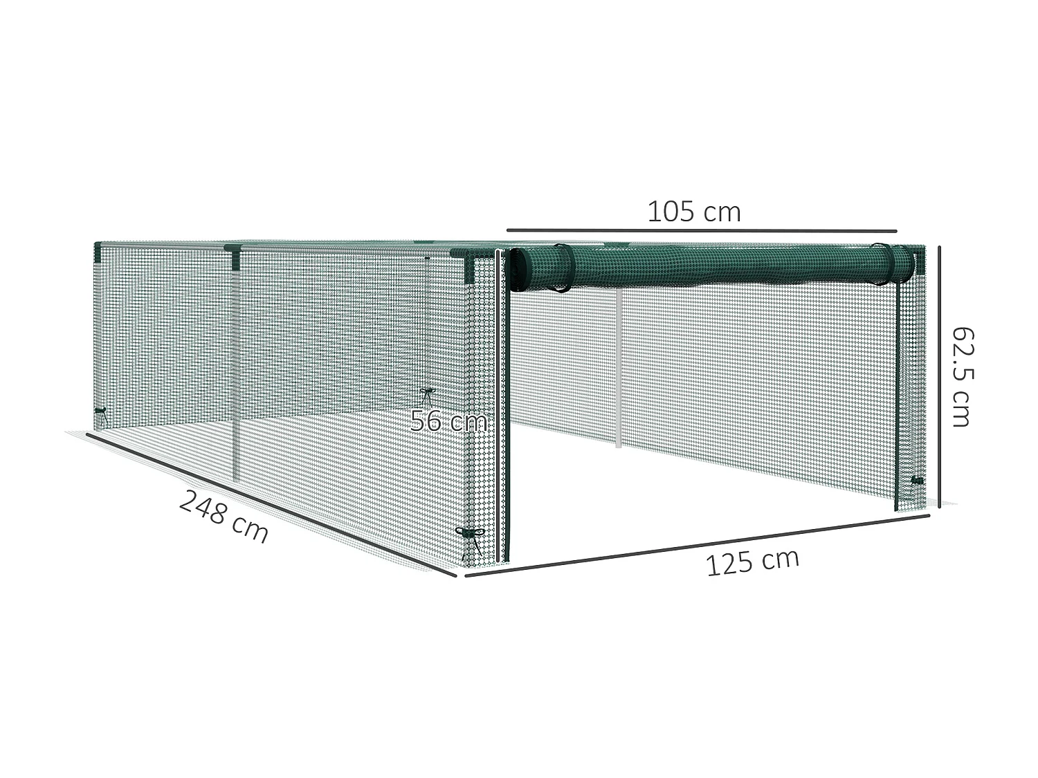 Serre de jardin serre à tomates filet protection porte HDPE vert