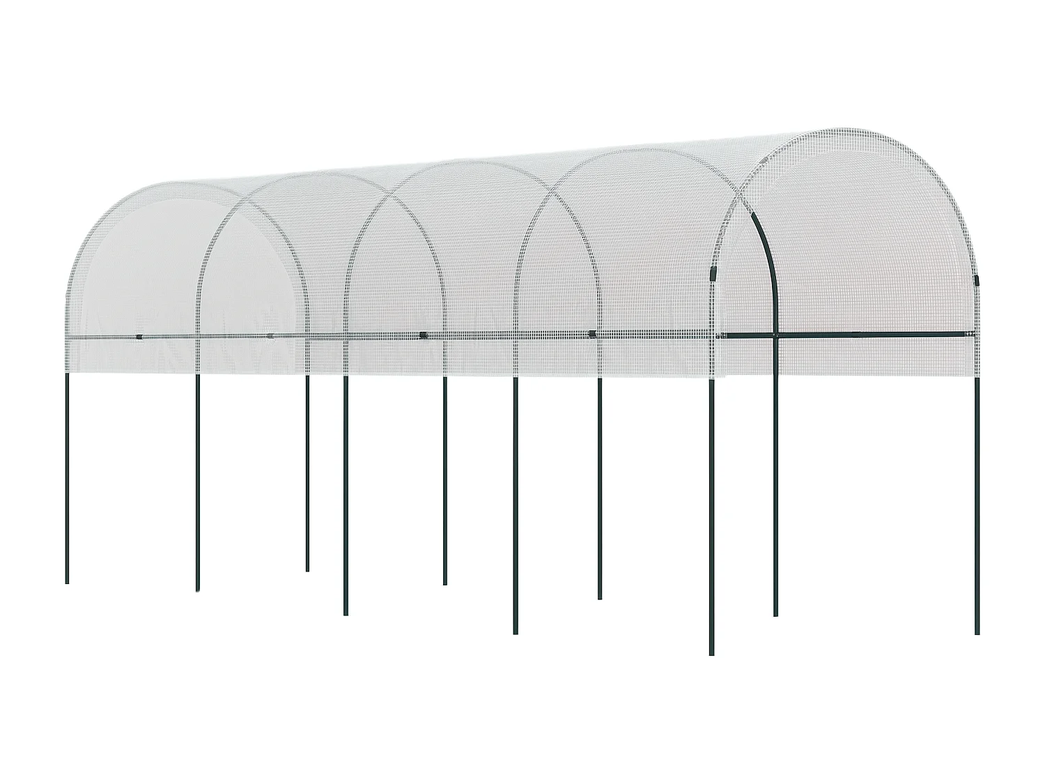 Serre de jardin serre à tomates dim. 4L x 1,2l x 1,7H m acier thermolaqué vert PE haute densité blanc