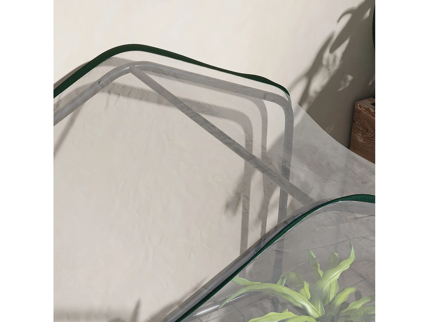 Serre de jardin balcon 3 niveaux métal thermolaqué vert PE transparent