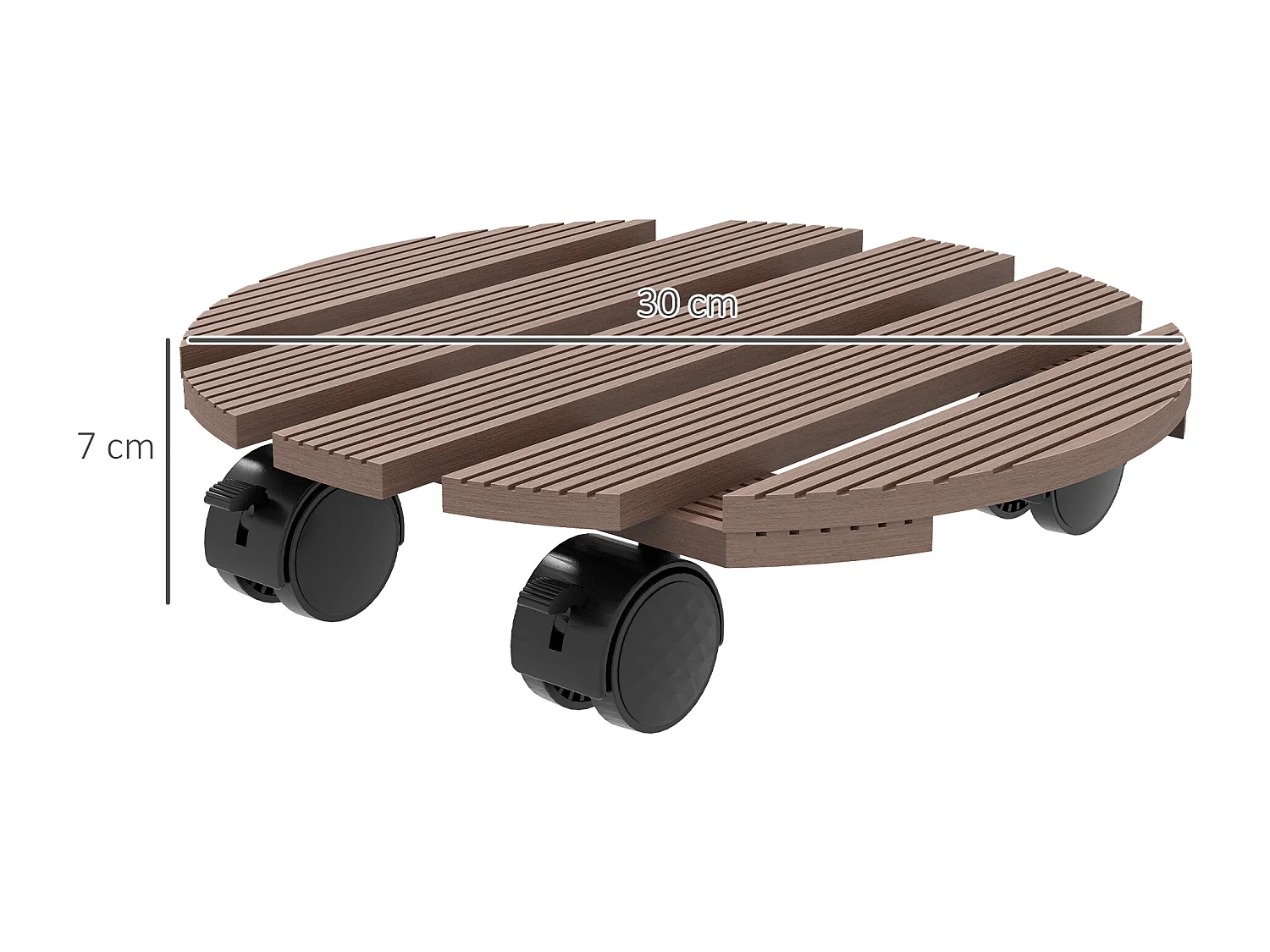 Lot de 4 supports ronds pour plantes avec roulettes intérieur extérieur