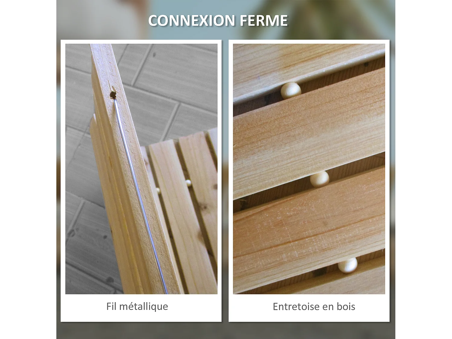 Allée chemin de jardin enroulable en lattes de bois dim. 120L x 38l cm sapin pré-huilé