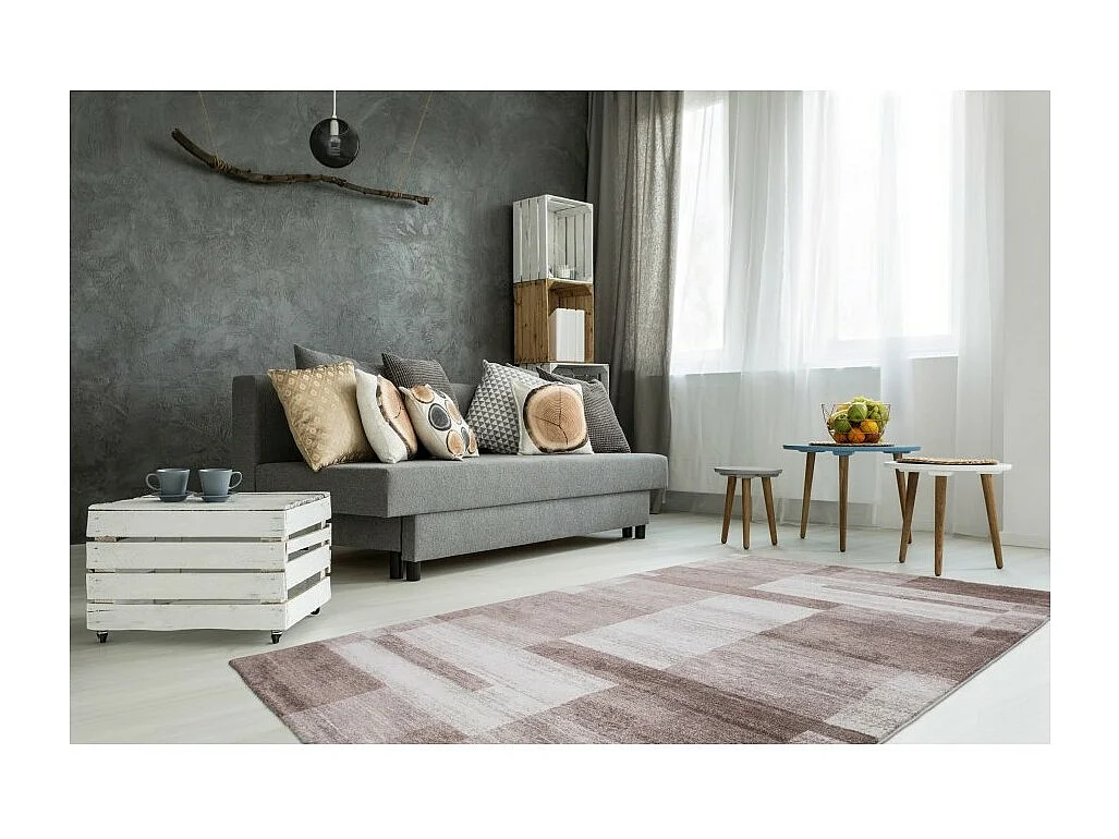 Tapis 150x80cm, design F105G coloris beige - Confort et élégance pour votre intérieur