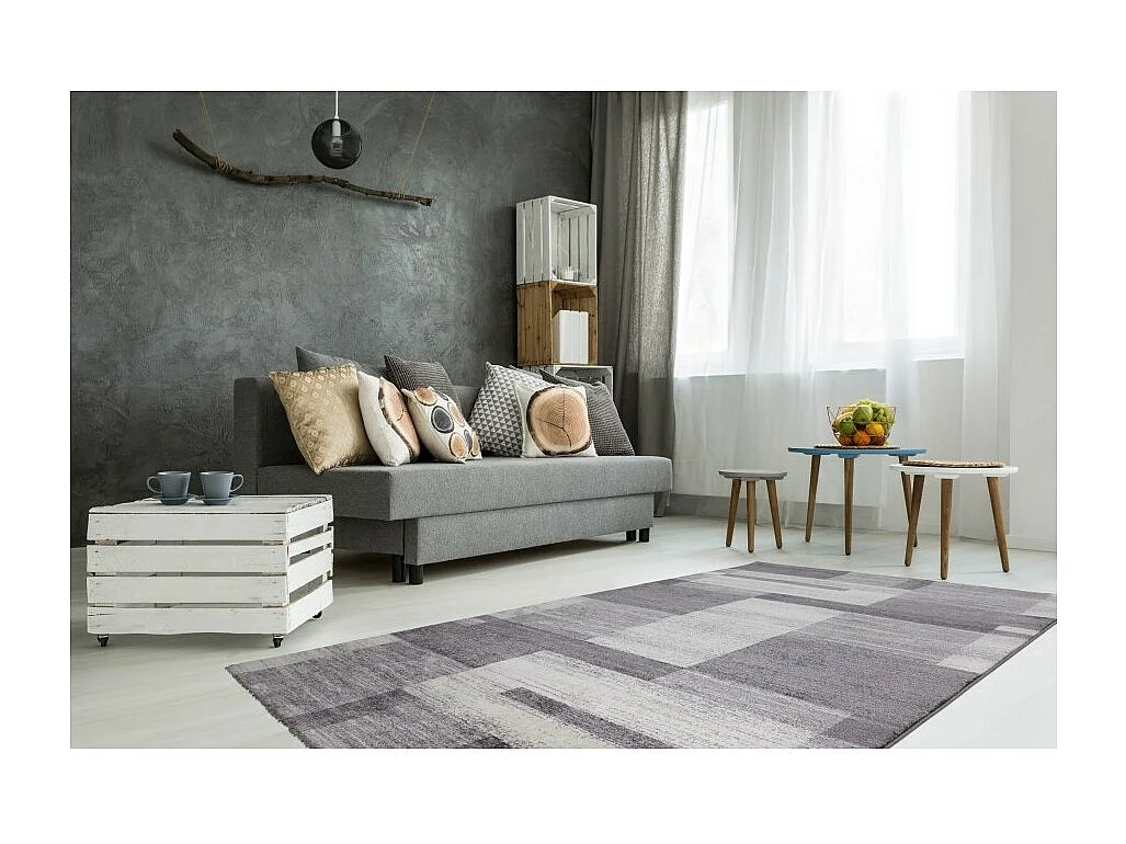 Teppich 170x120cm, Design F105G in Silberfarben - Komfort und Eleganz für Ihr Interieur.