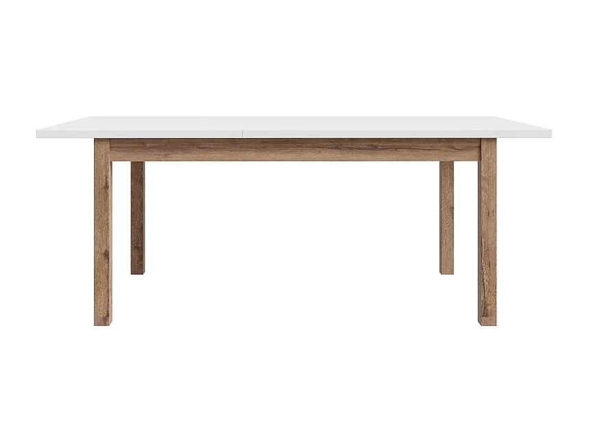 Table extensible L. 160 à 207 cm décor gris clair et chêne - UDINE