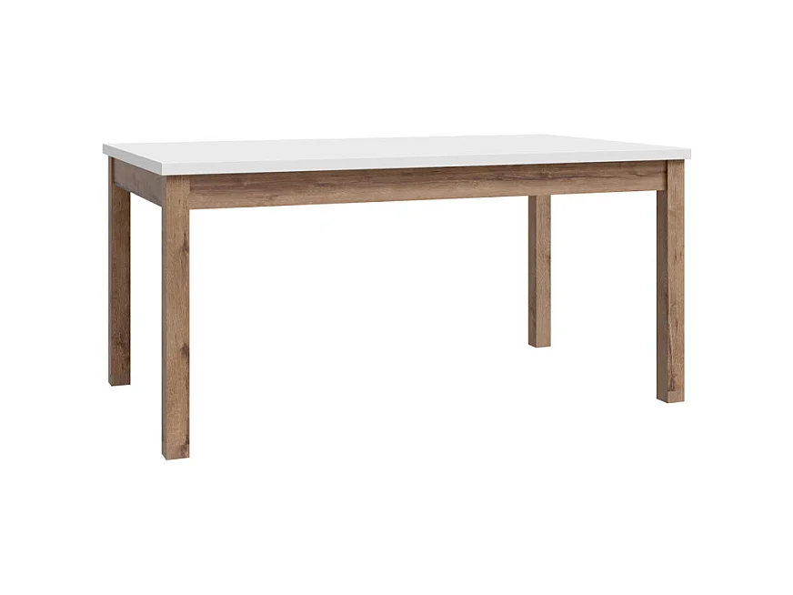 Table extensible L. 160 à 207 cm décor gris clair et chêne - UDINE