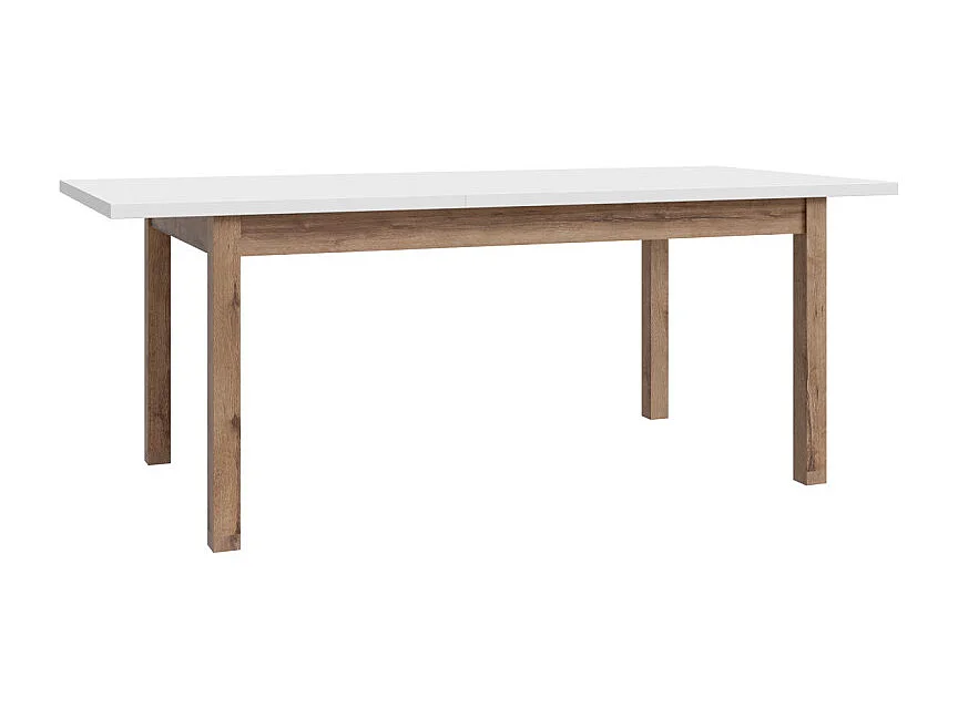 Table extensible L. 160 à 207 cm décor gris clair et chêne - UDINE