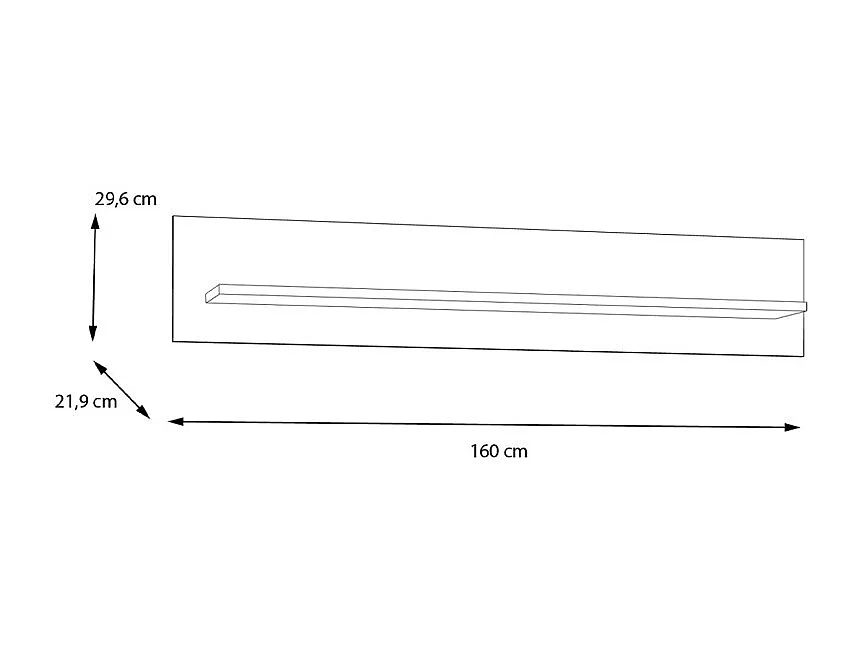 Étagère murale L. 160 cm décor gris clair et chêne - UDINE