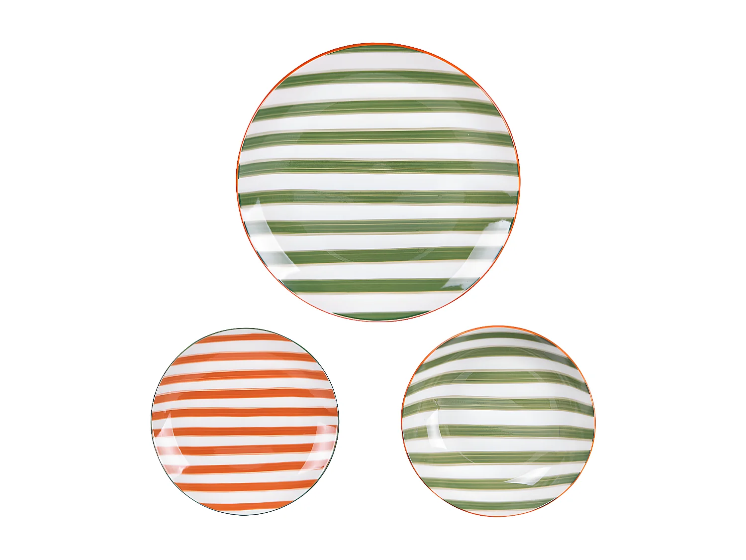 Service d'assiettes 18 pièces Bahia vert et orange