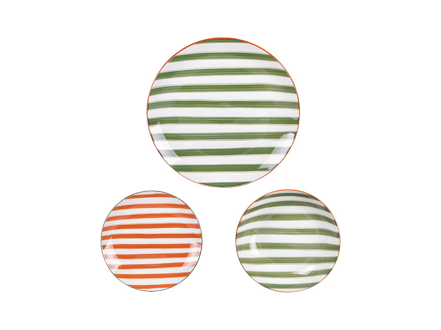Service d'assiettes 18 pièces Bahia vert et orange