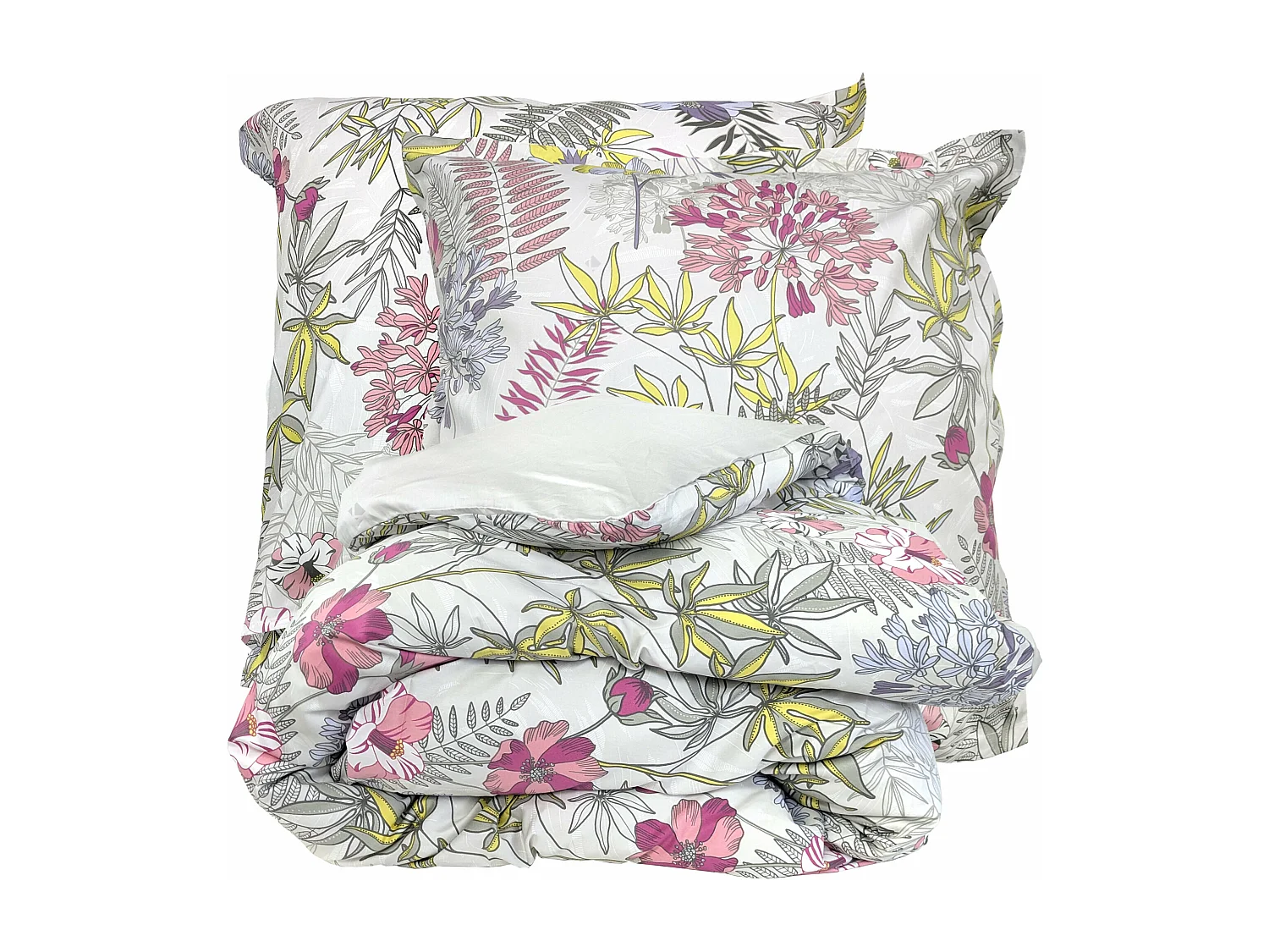 Parure de lit 240x220 cm satin de coton ANAÏS multicolore 3 pièces