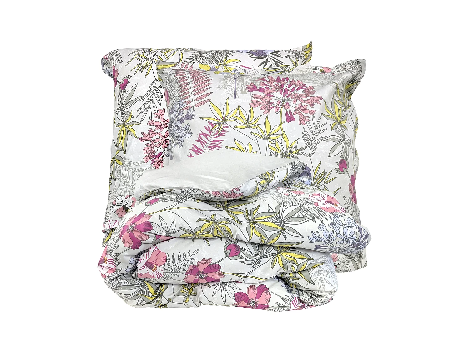 Parure de lit 280x240 cm satin de coton ANAÏS multicolore 3 pièces