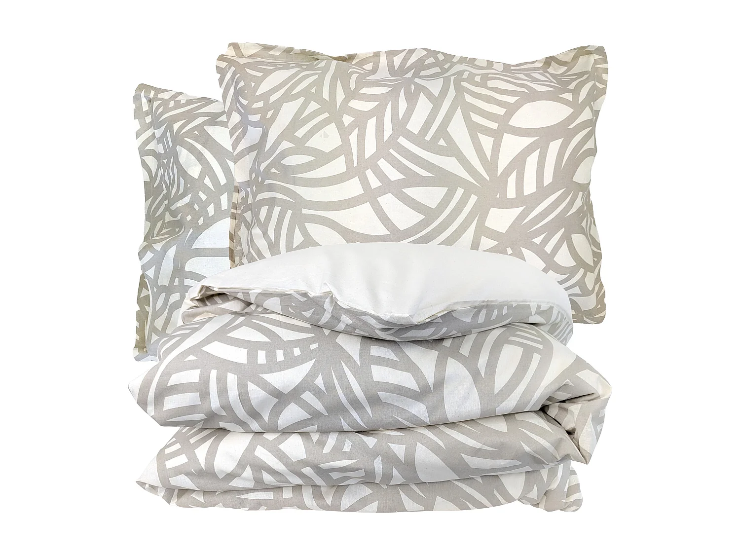 Parure 200x200 cm 50x70 cm coton SERENA Beige écru 3 pièces