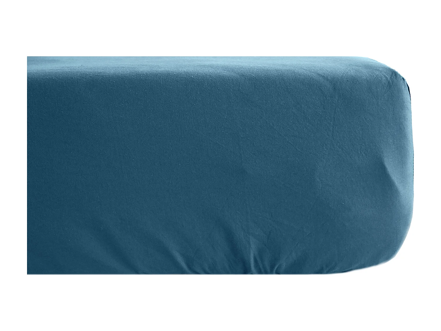 Drap housse 180x200 cm mousseline de coton OPERA bleu marine