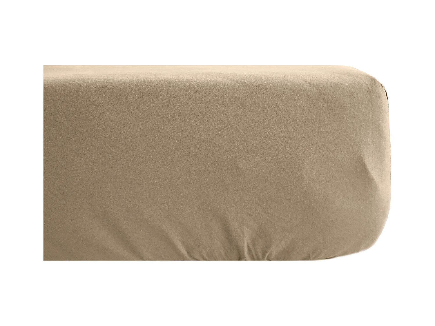 Drap housse 180x200 cm mousseline de coton OPERA marron camel
