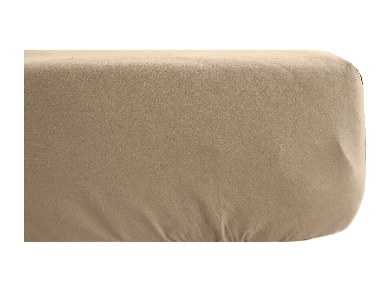 Drap housse 180x200 cm mousseline de coton OPERA marron camel