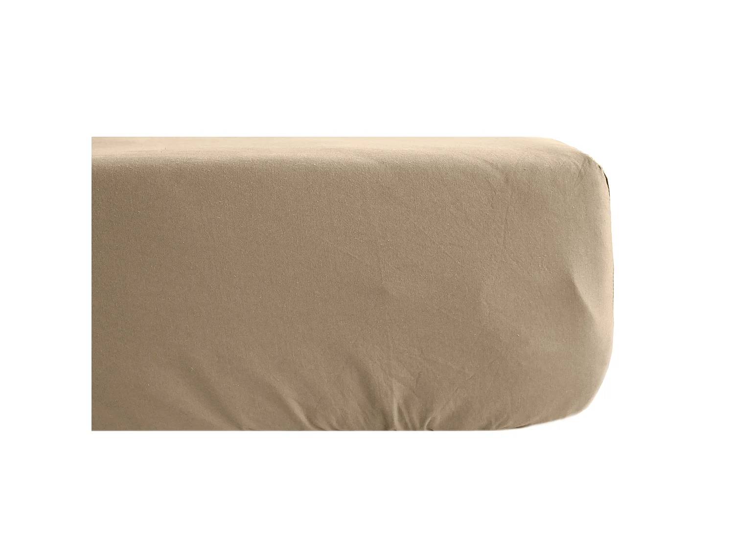 Drap housse 180x200 cm mousseline de coton OPERA marron camel