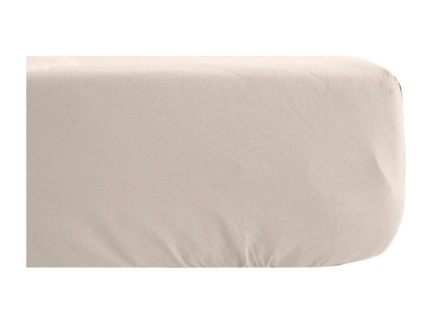 Drap housse 160x200 cm mousseline de coton OPERA beige naturel