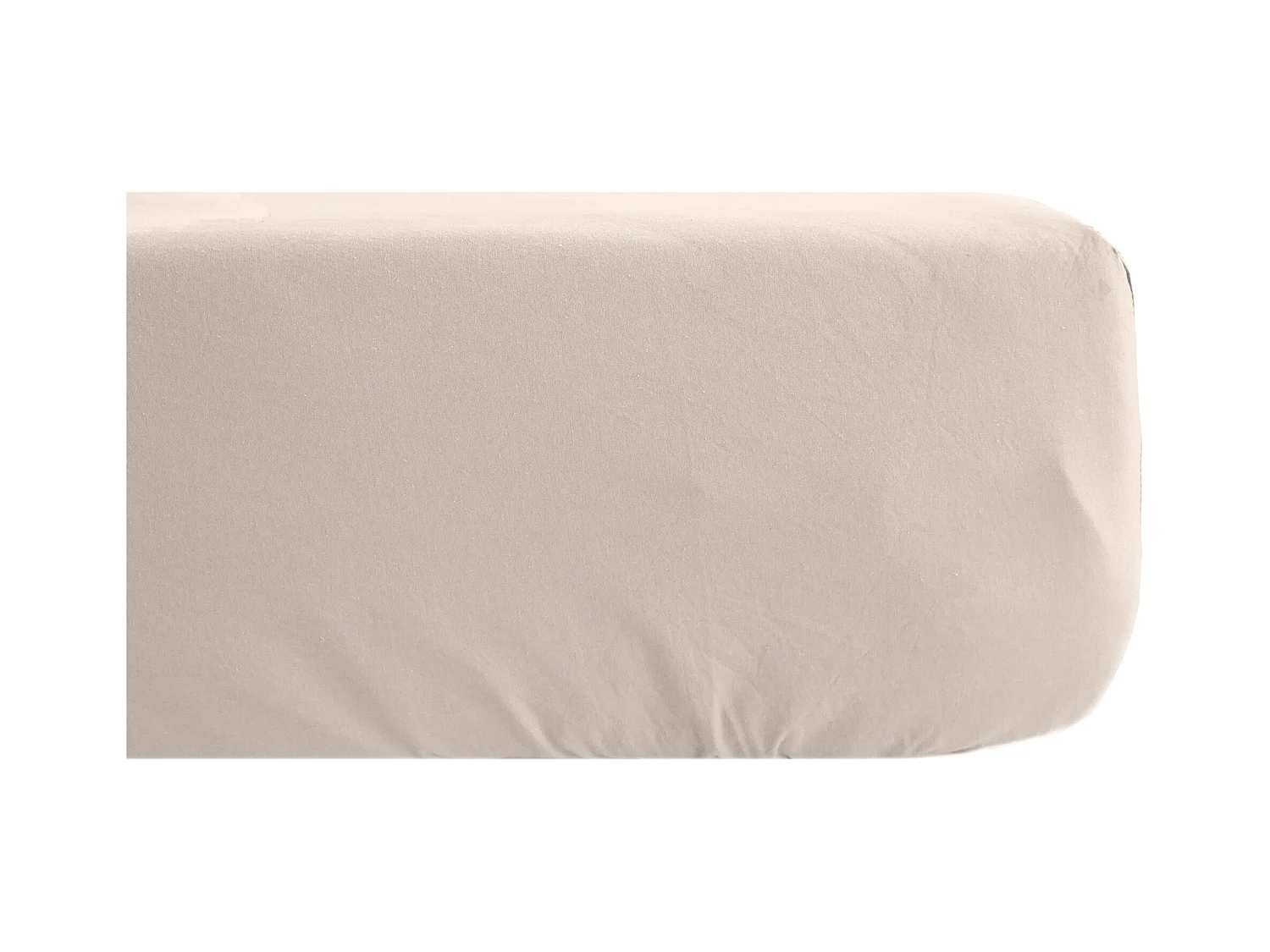 Drap housse 160x200 cm mousseline de coton OPERA beige naturel