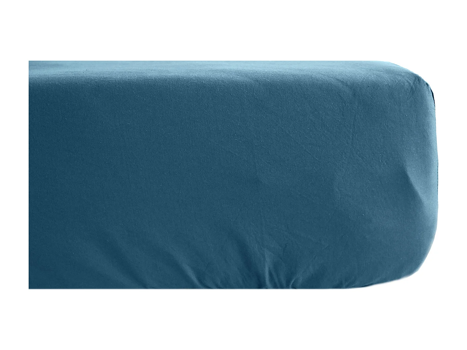 Drap housse 160x200 cm mousseline de coton OPERA bleu marine