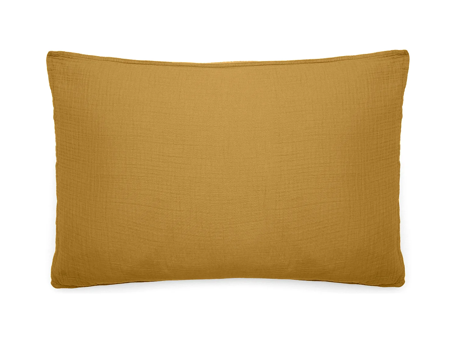 Taie d'oreiller 50x70 cm mousseline de coton MILOS jaune curry