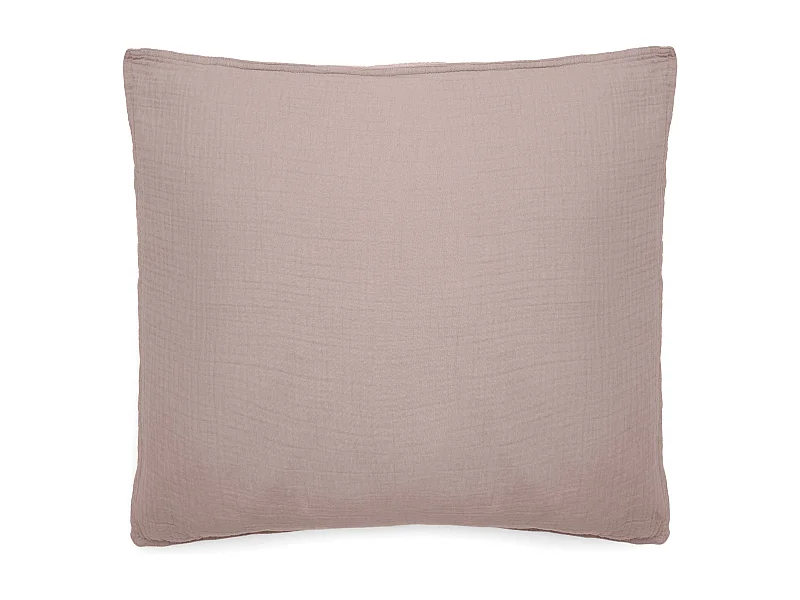 Taie d'oreiller 65x65 cm mousseline de coton MILOS rose