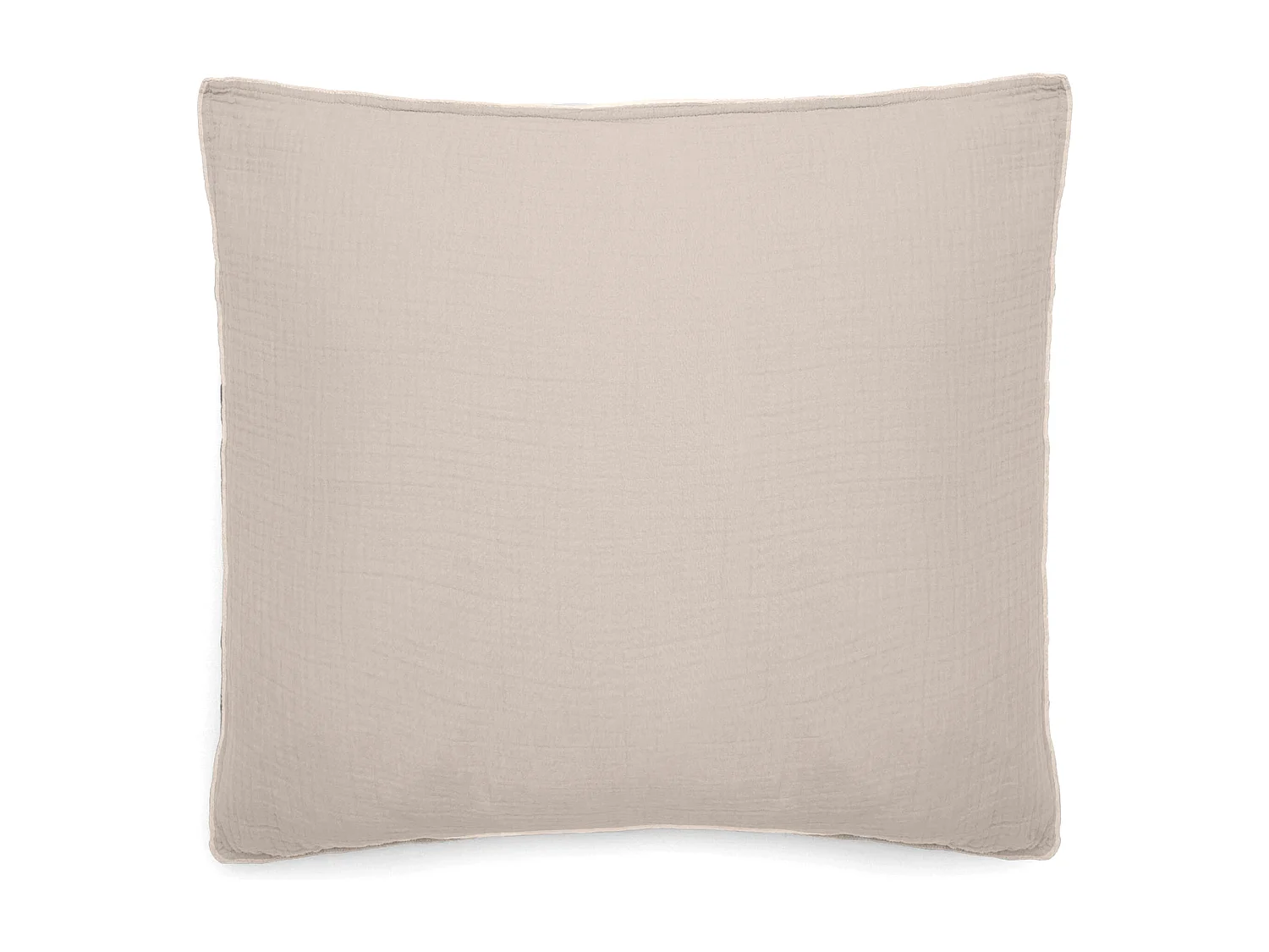 Taie d'oreiller 65x65 cm mousseline de coton MILOS beige naturel