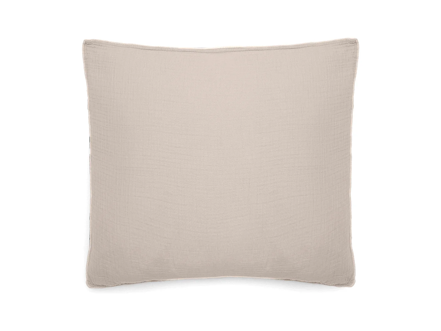 Taie d'oreiller 65x65 cm mousseline de coton MILOS beige naturel