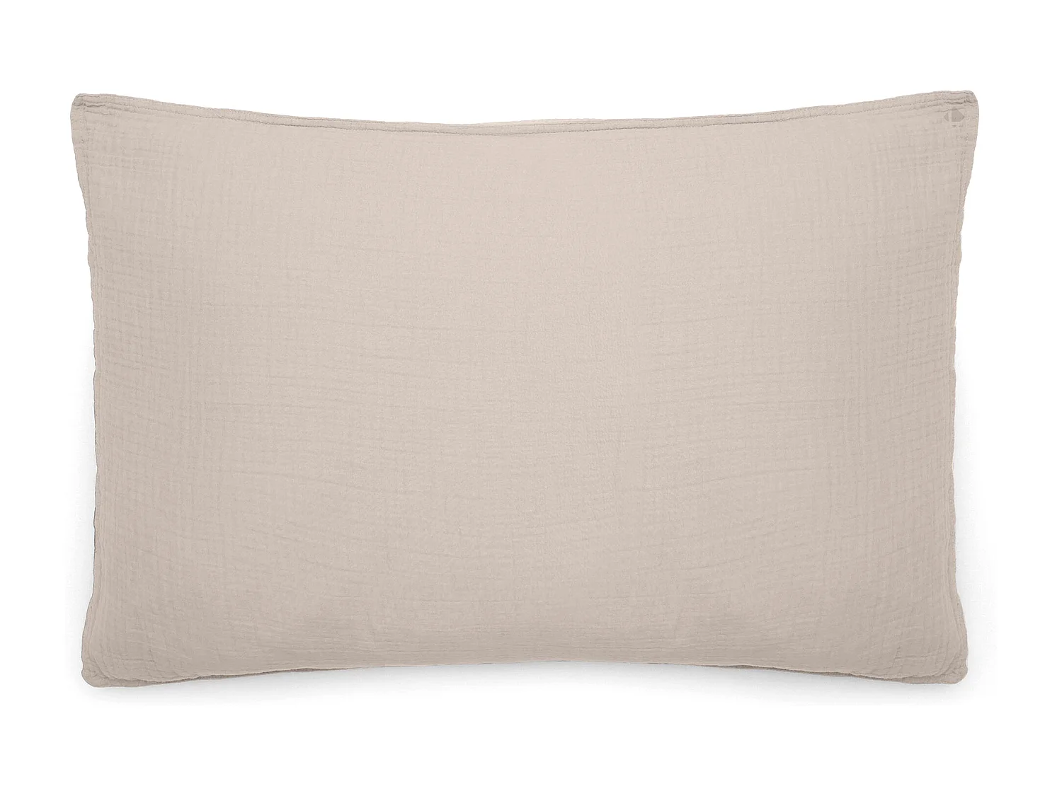 Taie d'oreiller 50x70 cm mousseline de coton MILOS beige naturel