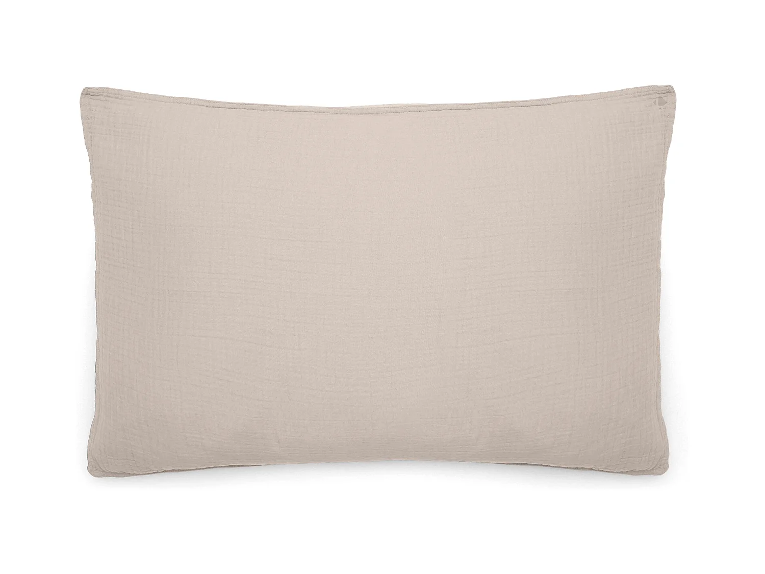 Taie d'oreiller 50x70 cm mousseline de coton MILOS beige naturel