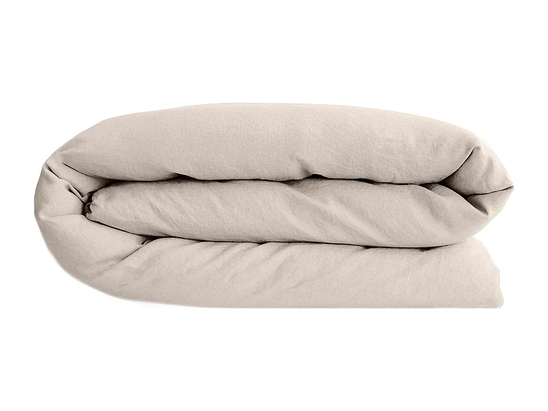 Housse de couette lin et coton 240x220 cm collection OPERA beige naturel