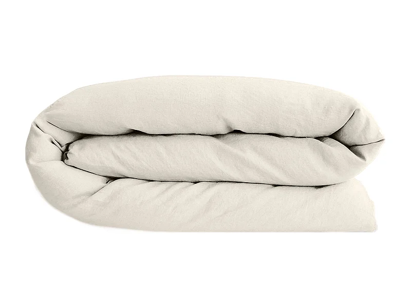 Housse de couette lin et coton 280x240 cm collection OPERA beige ivoire