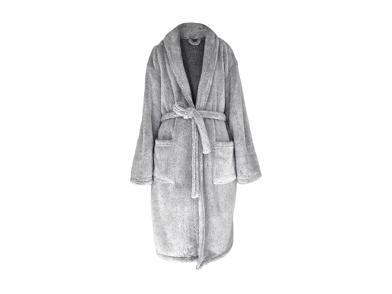 Peignoir col châle adulte HIGHLAND fausse fourrure polyester taille L gris argent