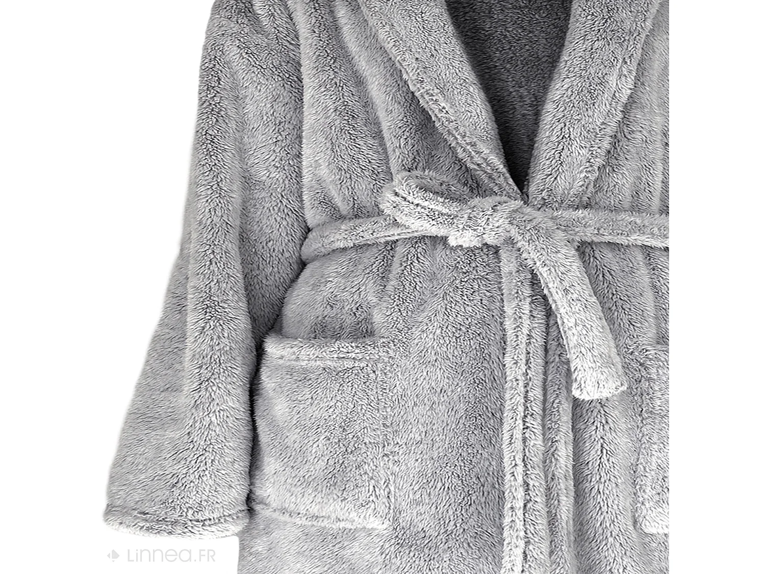 Peignoir col châle adulte HIGHLAND fausse fourrure polyester taille M gris argent