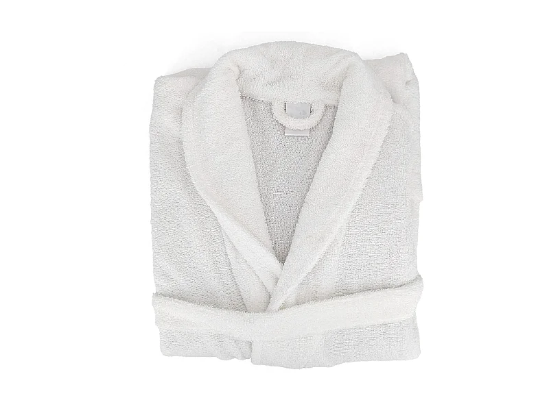 Peignoir col châle adulte ALPHA coton taille M blanc