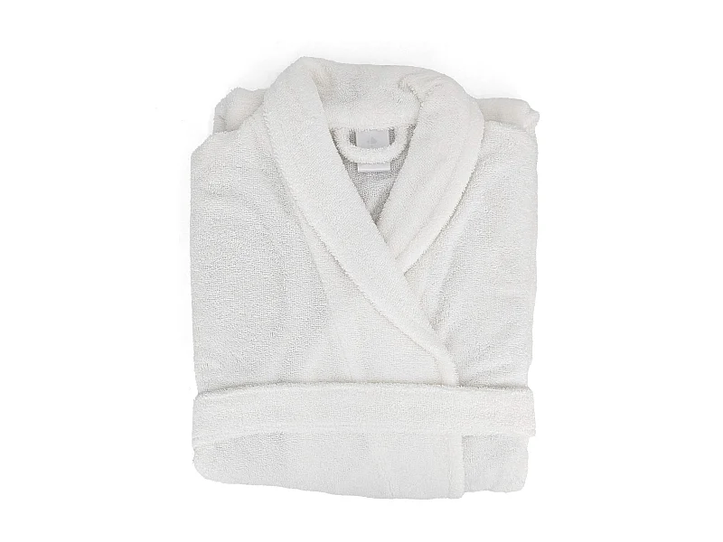 Peignoir col châle adulte ALPHA coton taille S blanc