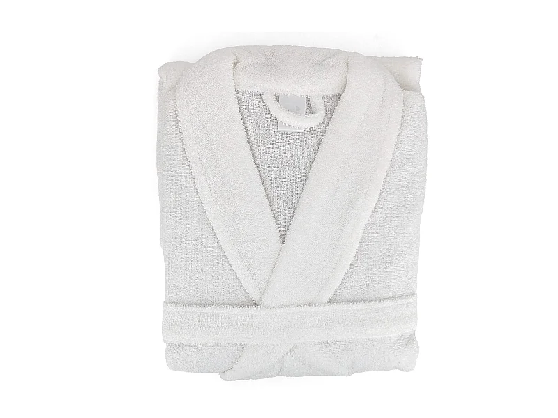 Peignoir col châle adulte ALPHA coton taille XL blanc