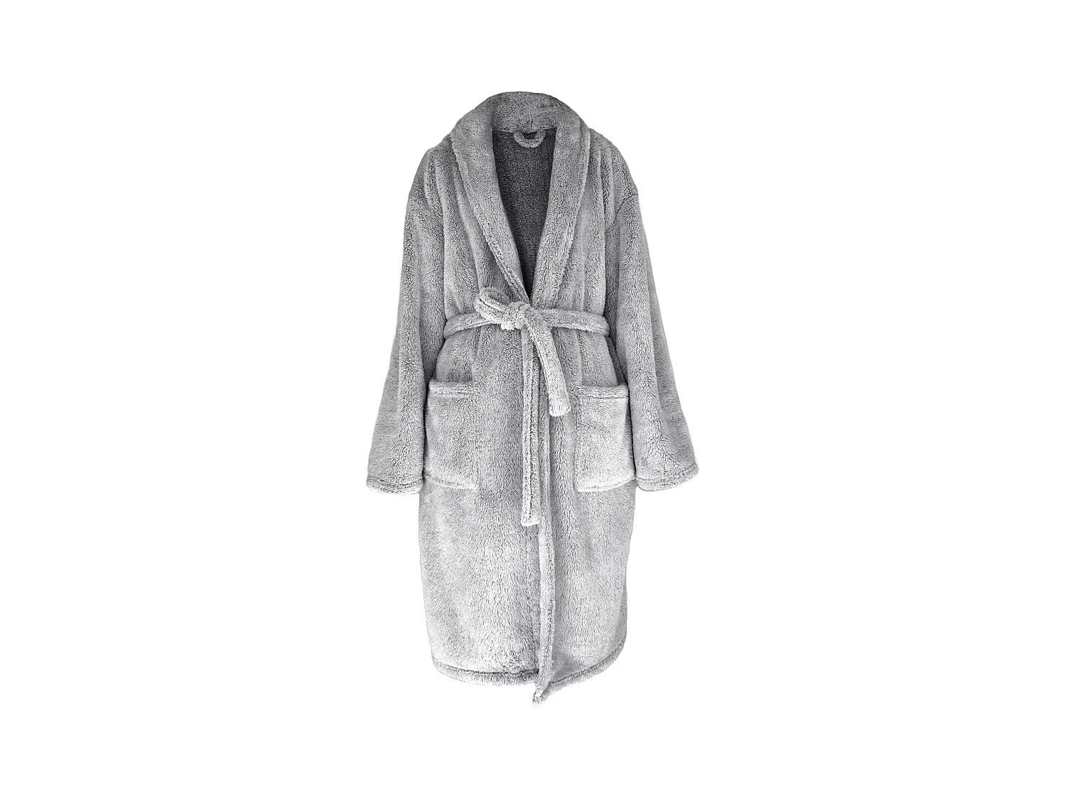 Peignoir col châle adulte HIGHLAND fausse fourrure polyester taille XXL gris argent