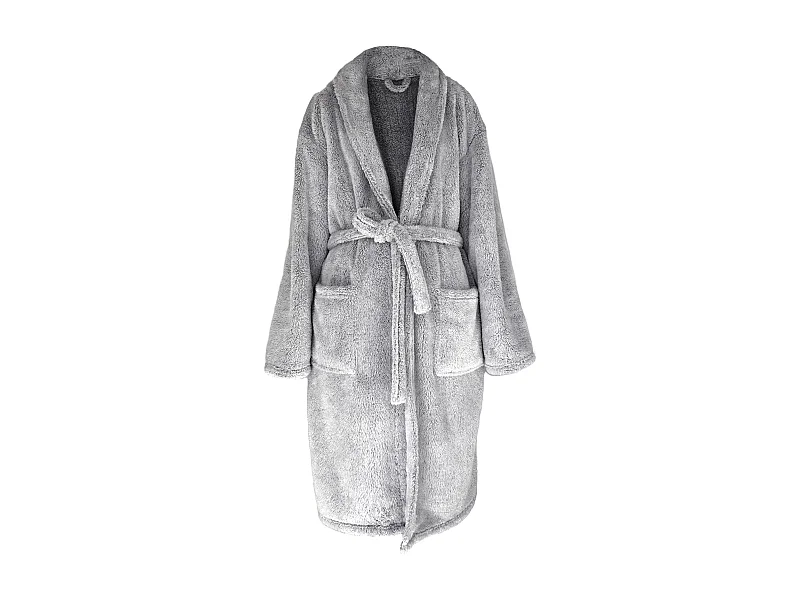 Peignoir col châle adulte HIGHLAND fausse fourrure polyester taille XL gris argent