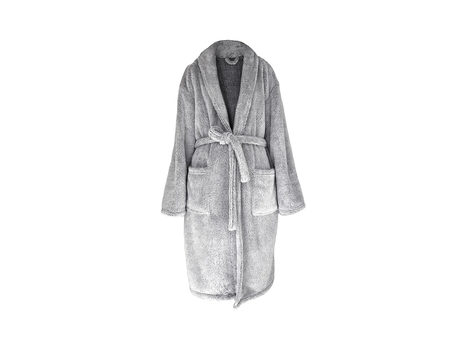 Peignoir col châle adulte HIGHLAND fausse fourrure polyester taille XL gris argent